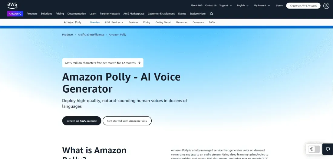 8. Amazon Polly