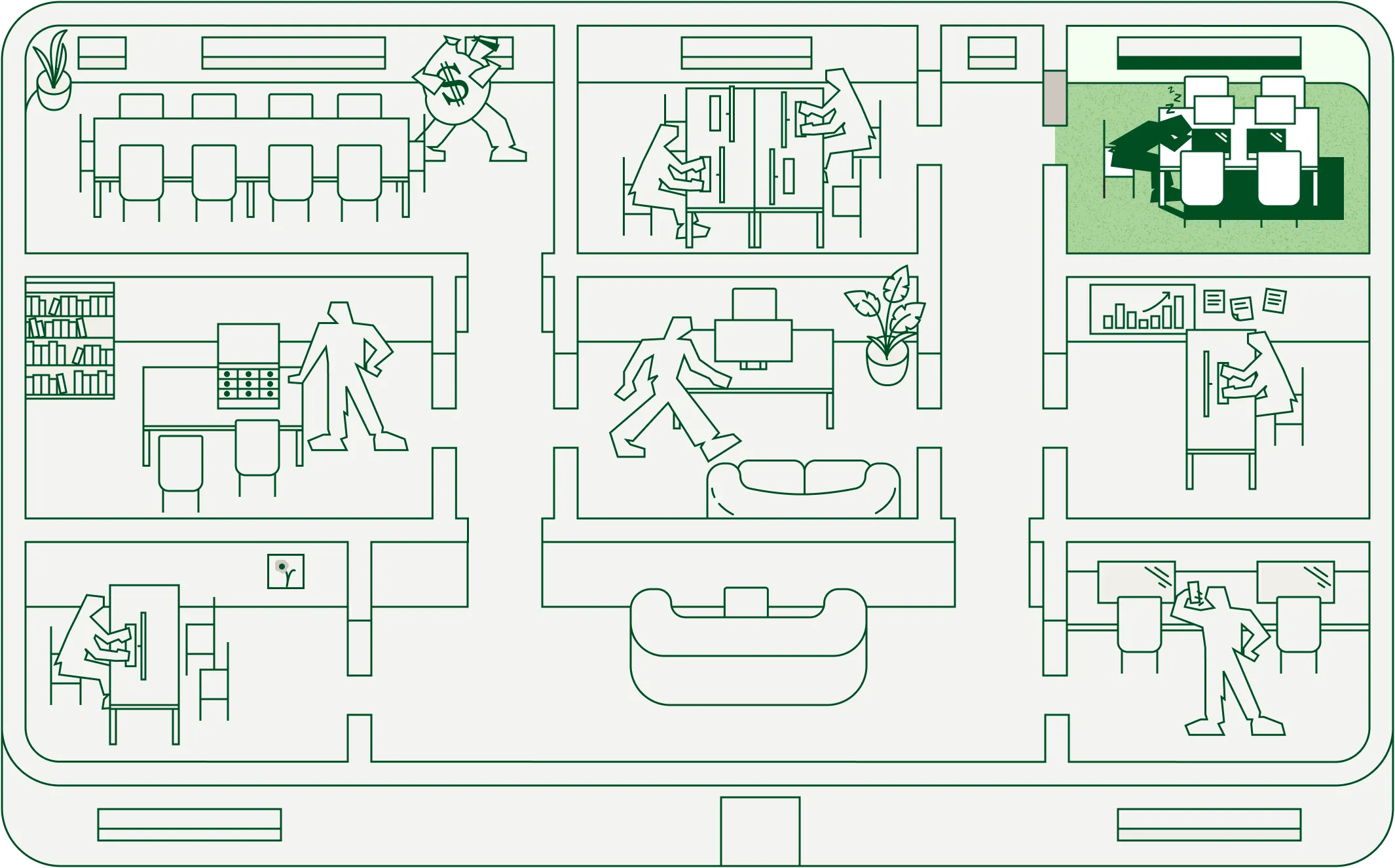 Back office operations room highlighted on the floor plan