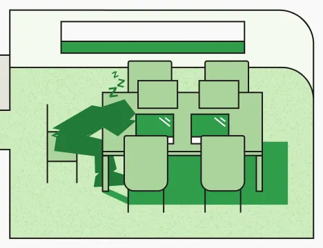 Back office operations scene illustration