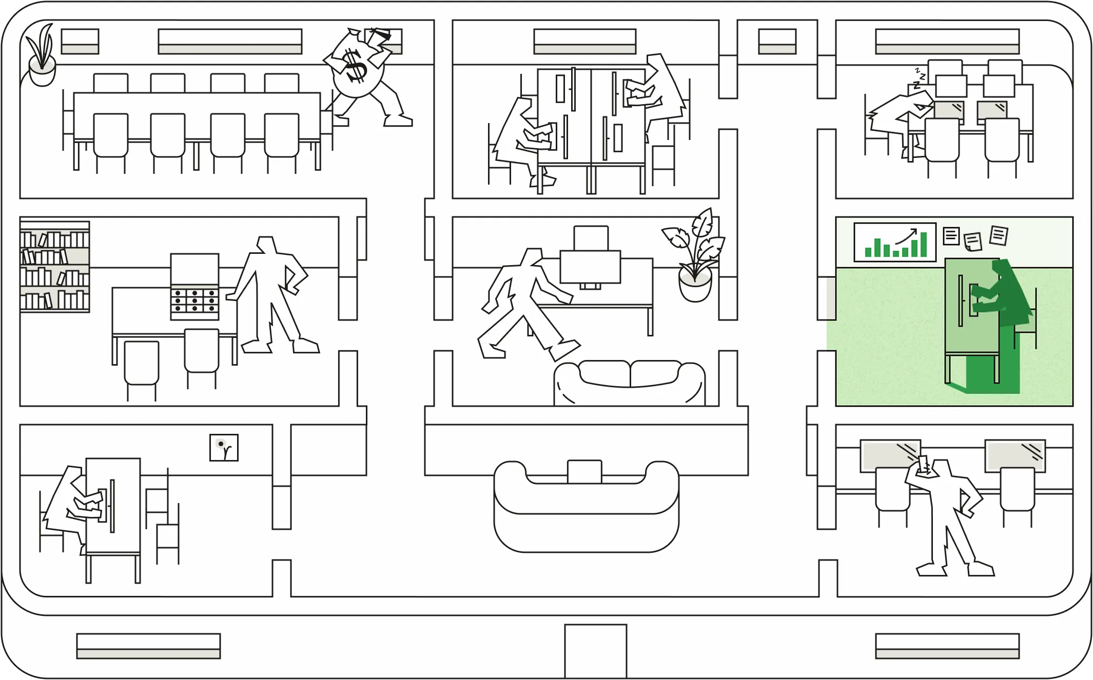 Collections room highlighted on the floor plan