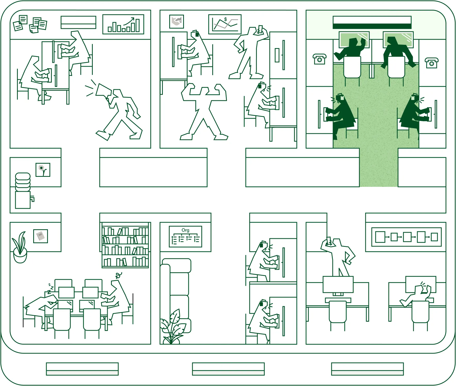 Customer support room highlighted on the floor plan
