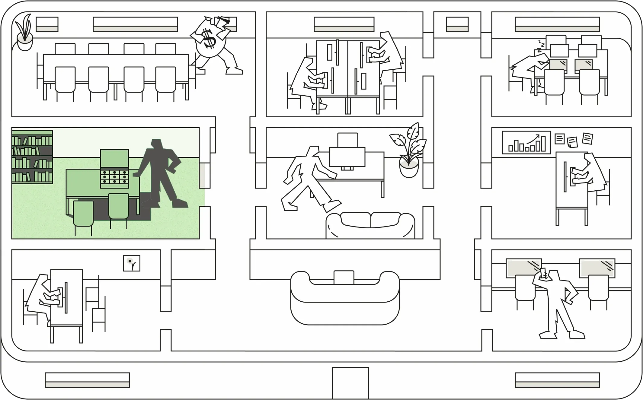 Loan assistance room highlighted on the floor plan