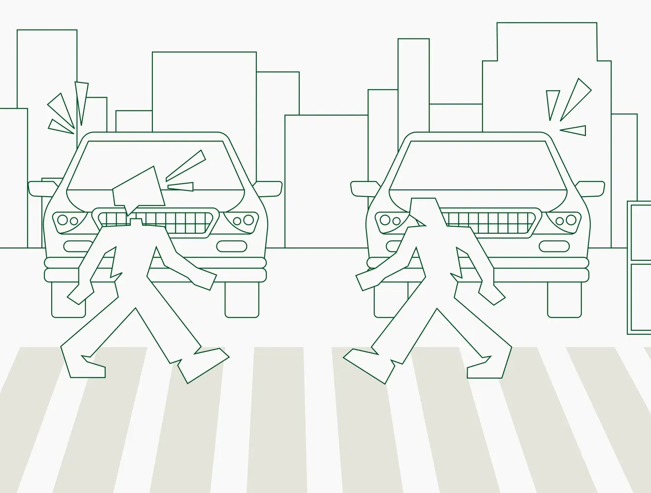 Morning street scene illustration