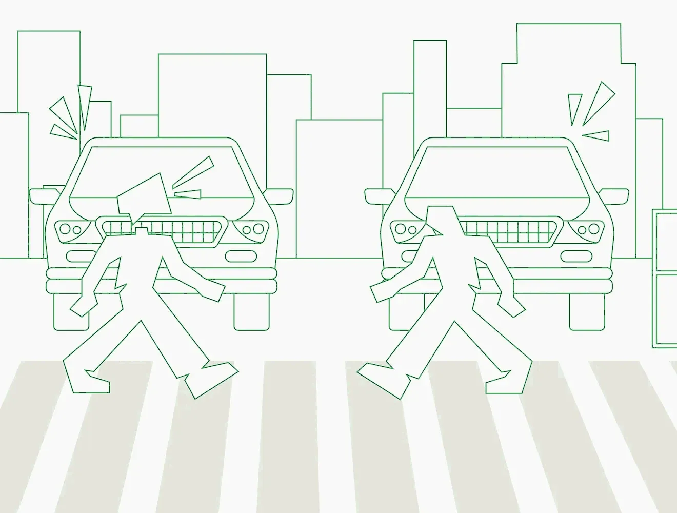 Morning street scene illustration