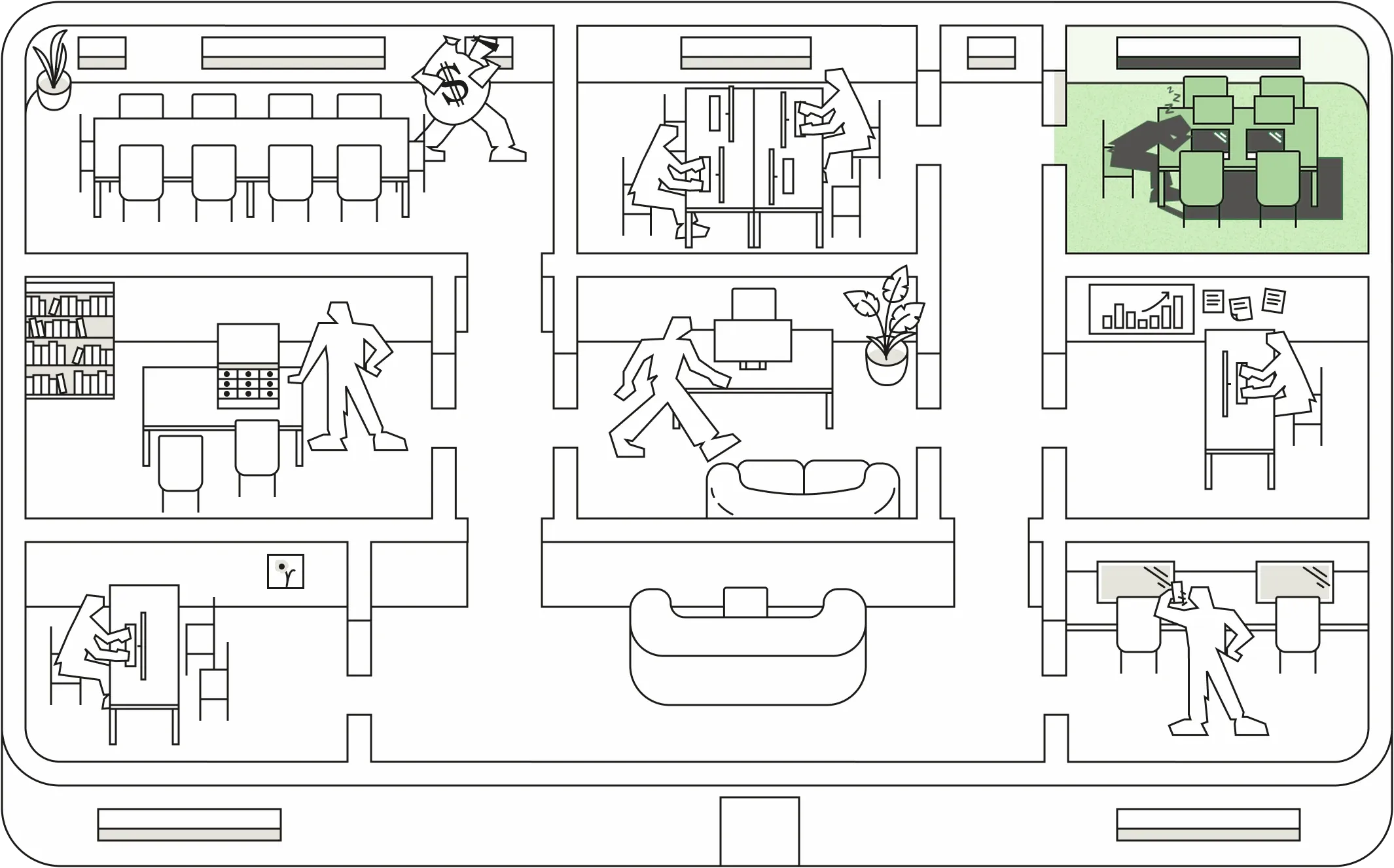 Back office operations room highlighted on the floor plan